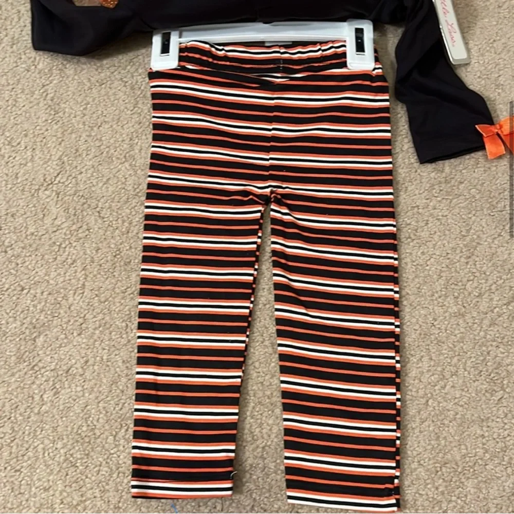 12 mo Halloween 3-pc Pumpkin Tutu w/leggings, headband